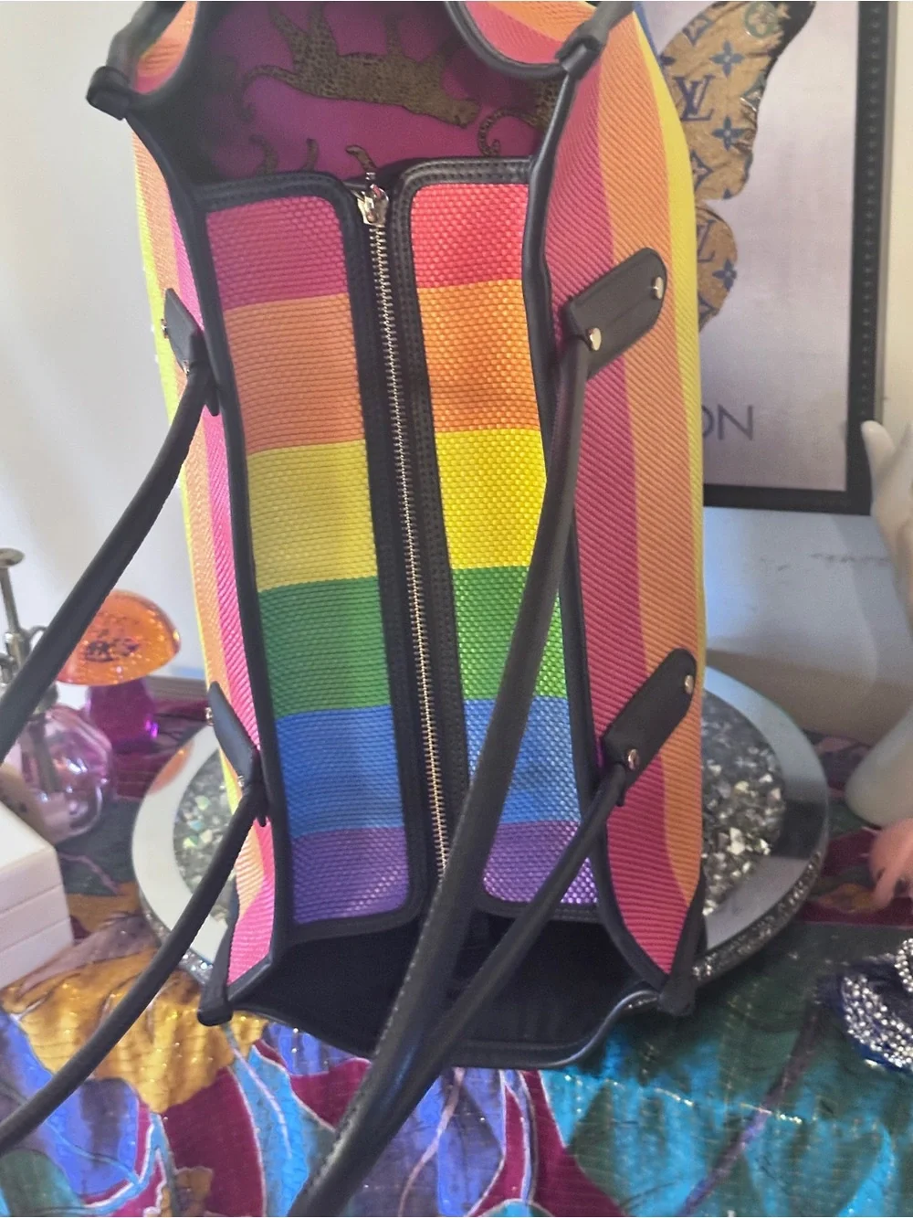 EUC - Kate Spade New York Ella Extra Large Rainbow Tote Bag,